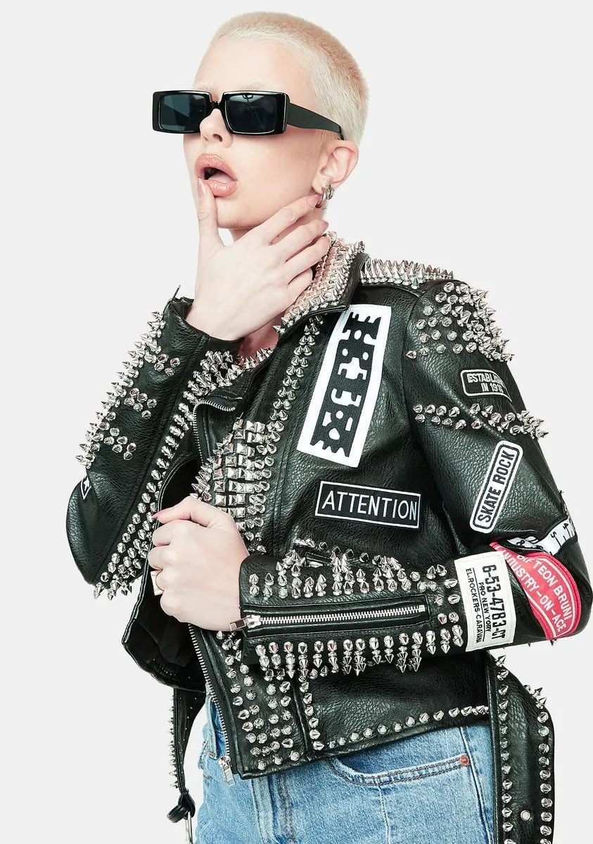 ACDC Studded Moto Jacket sold by Dolls Kill product image thumbnail 4