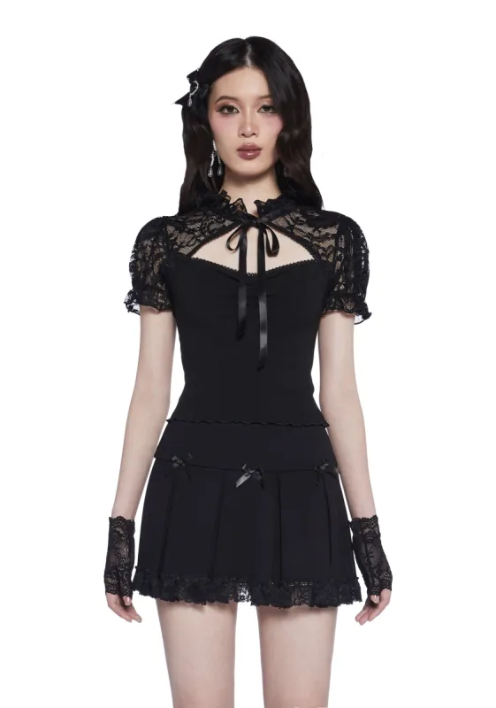 Lovely Nightshade Lace Top sold by Dolls Kill