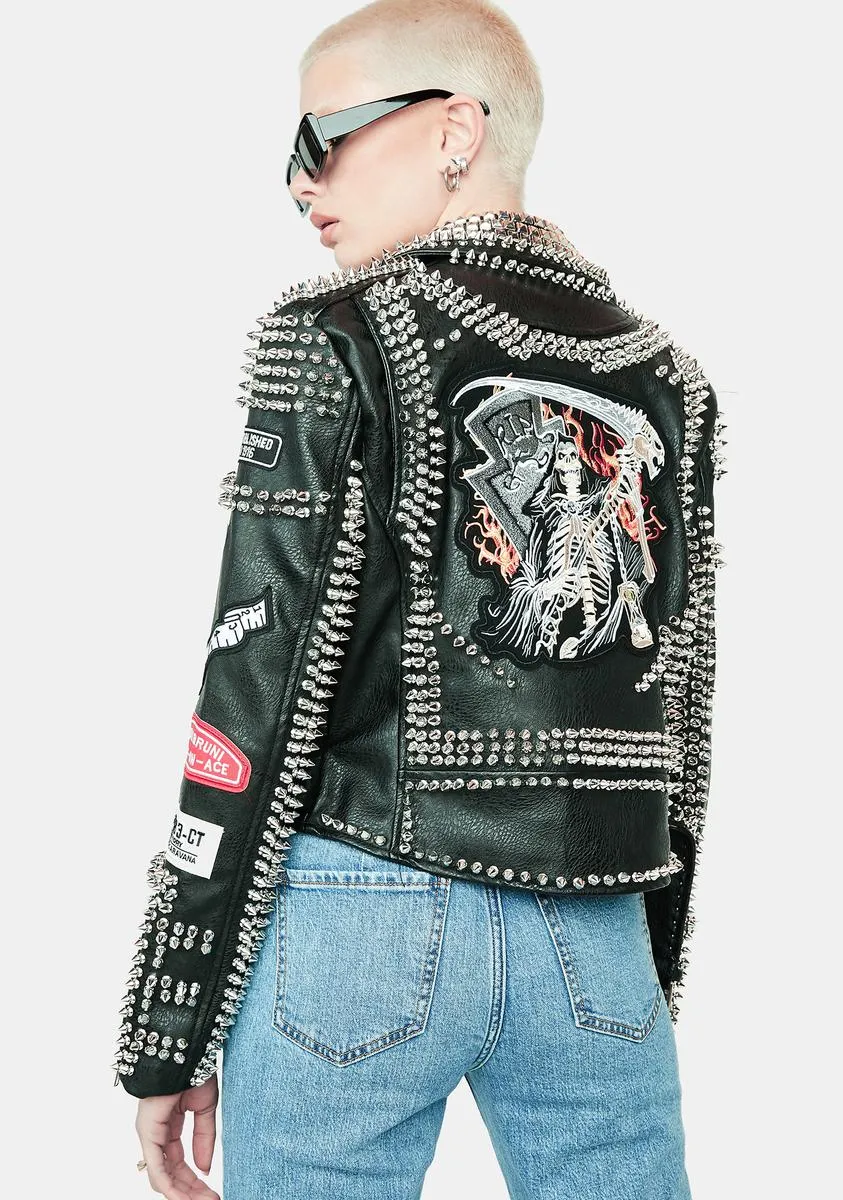 ACDC Studded Moto Jacket sold by Dolls Kill product image thumbnail 5