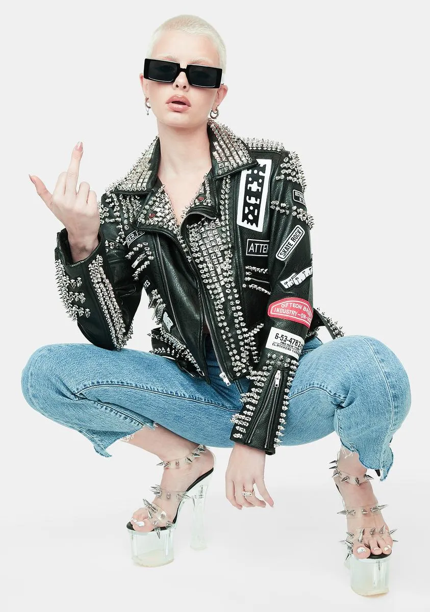 ACDC Studded Moto Jacket sold by Dolls Kill product image thumbnail 3