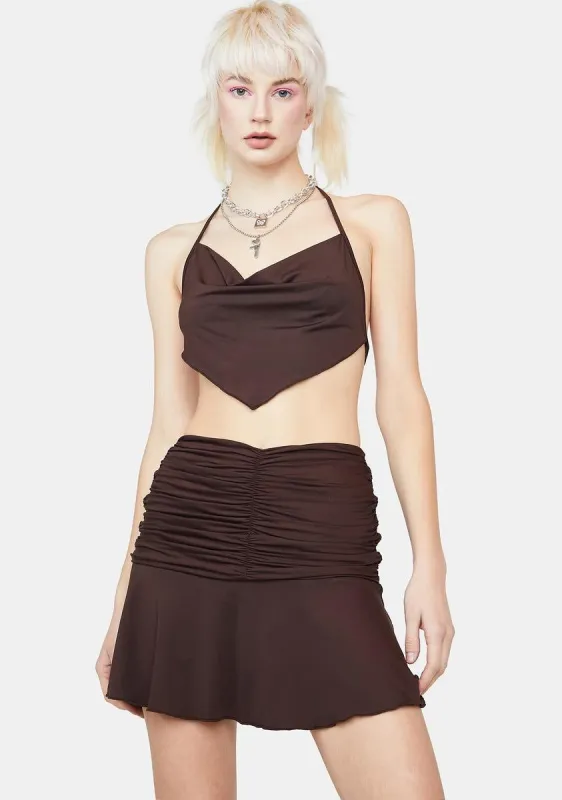 Mocha Quite A Coincidence Skirt Set sold by Dolls Kill