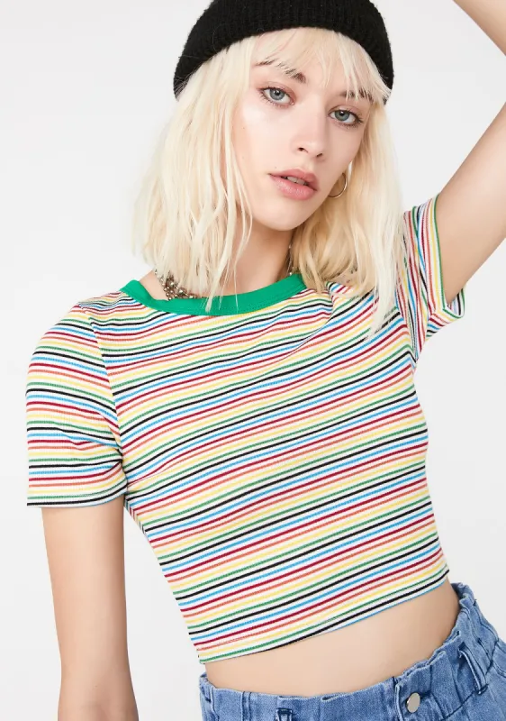 Valley Skulls Stripe Tee sold by Dolls Kill