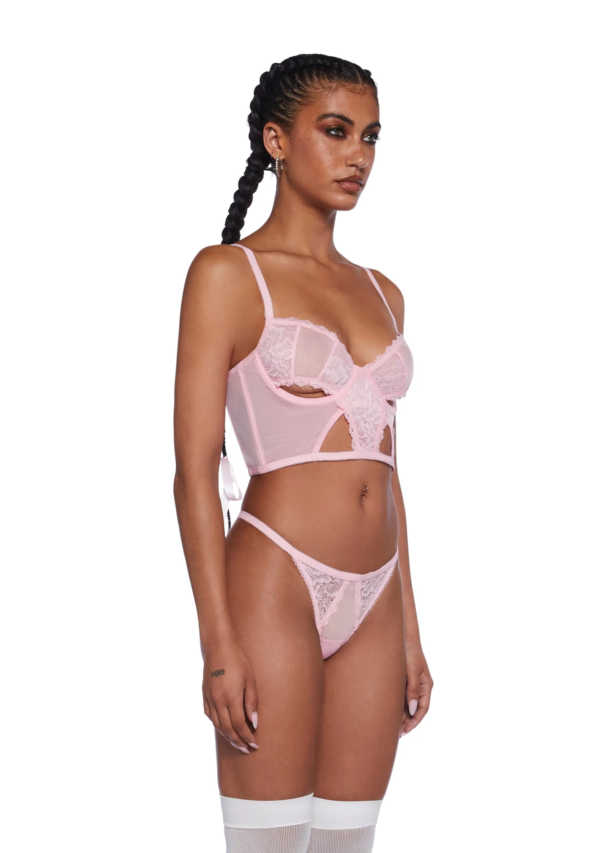Midnight Entanglements Lingerie Set - Pink sold by Dolls Kill product image thumbnail 3
