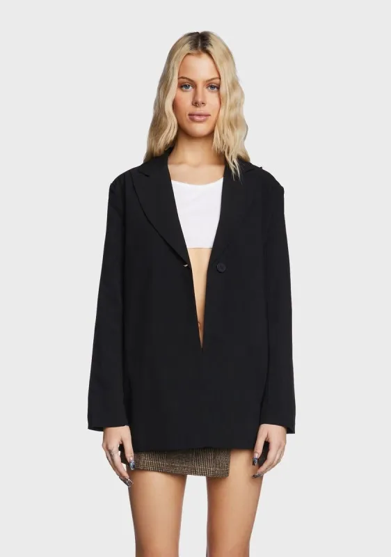 Boyfriend Blazer - Black sold by Dolls Kill