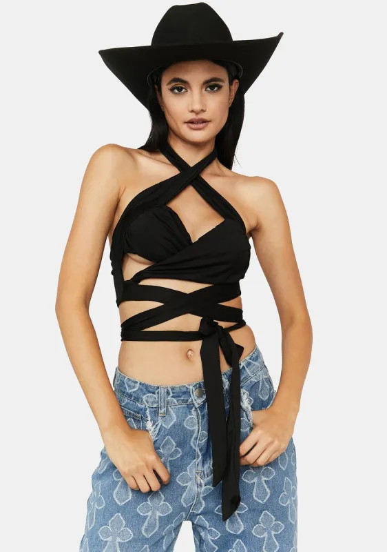 Lasting Love Halter Wrap Top sold by Dolls Kill