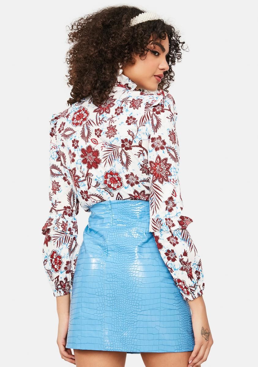 Blue Croc Mini Skirt sold by Dolls Kill product image thumbnail 4