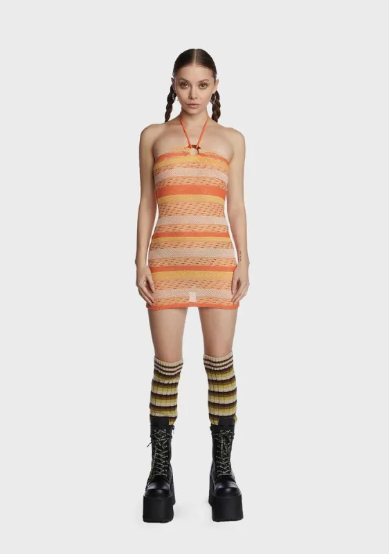 Multi Cut And Sew Halter Dress sold by Dolls Kill