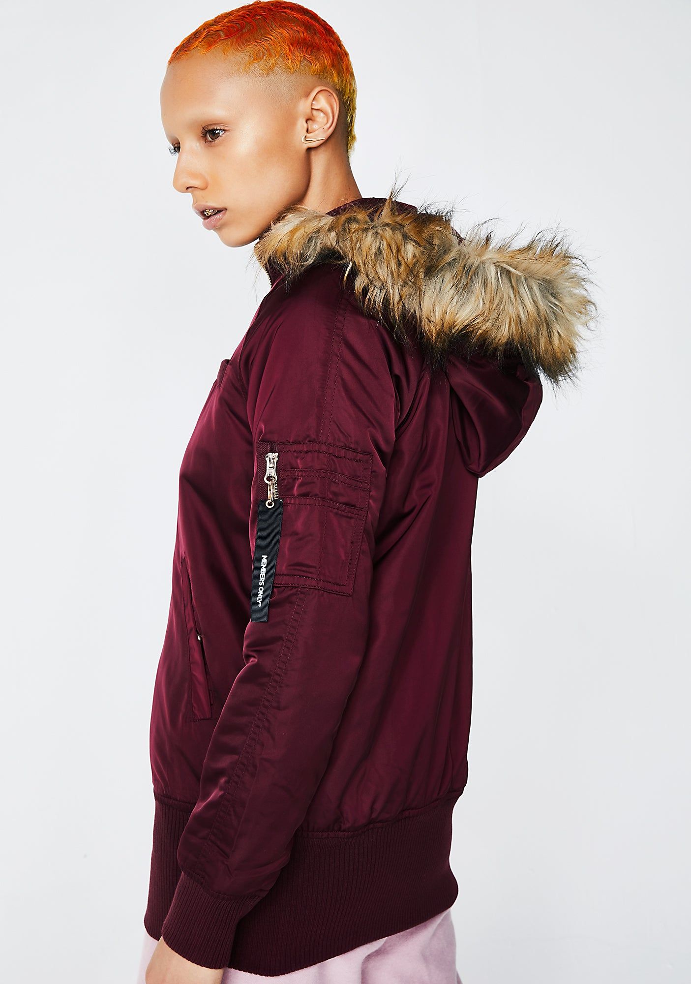 Burgundy Elongated Bomber sold by Dolls Kill product image thumbnail 4