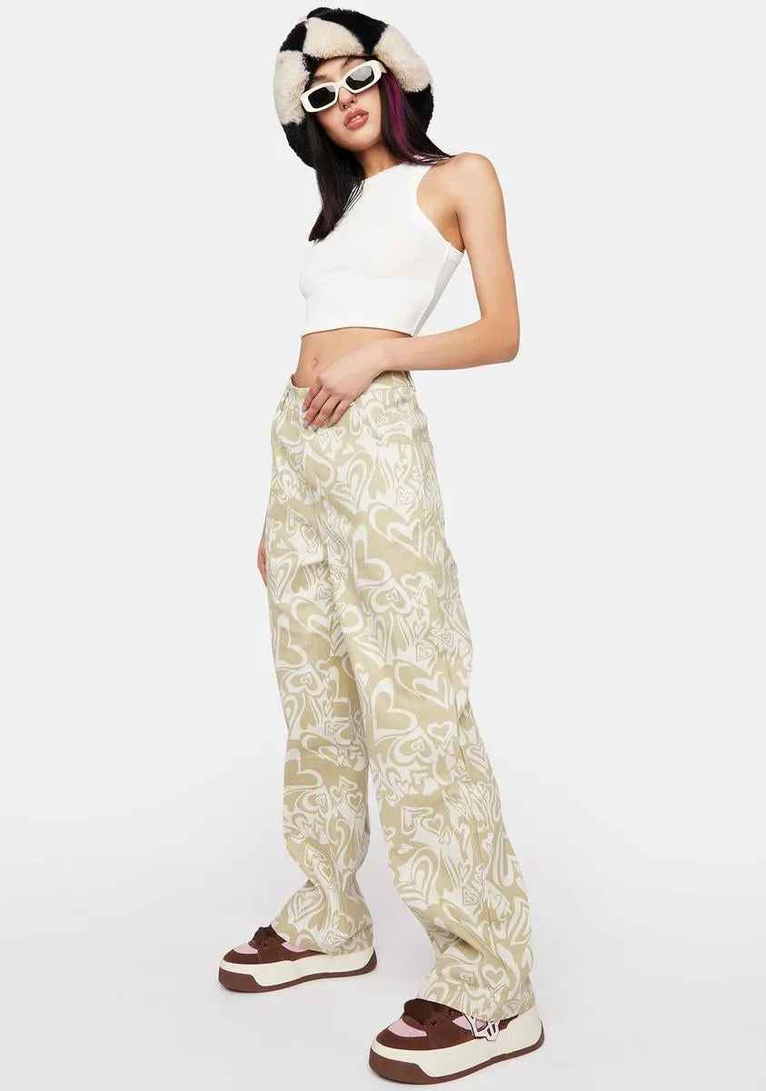 Heart Print Wide Leg Pants sold by Dolls Kill product image thumbnail 3