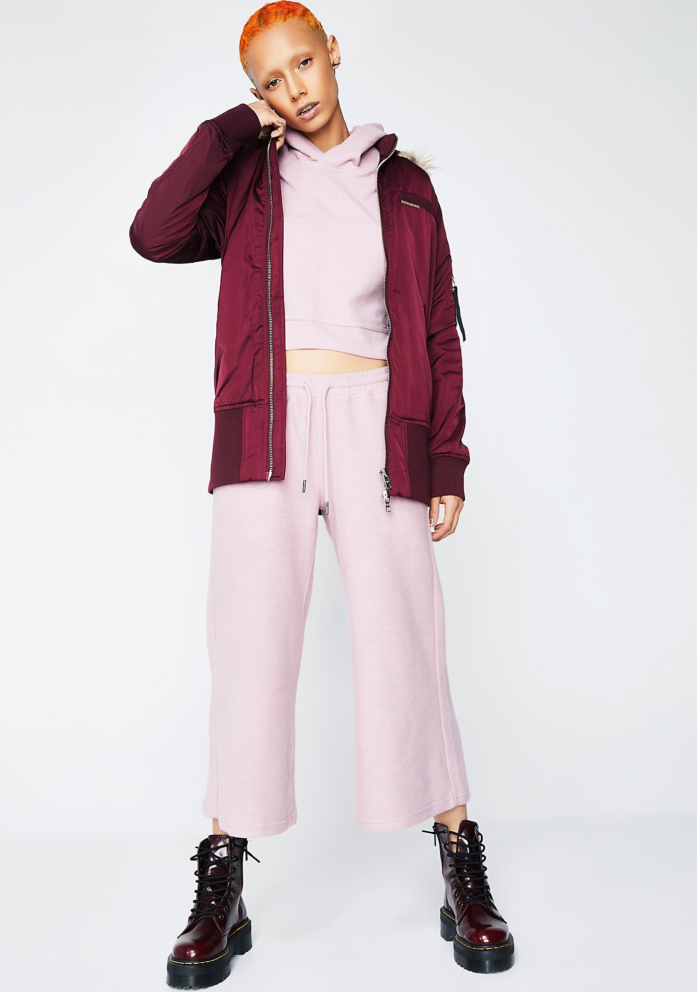 Burgundy Elongated Bomber sold by Dolls Kill product image thumbnail 5