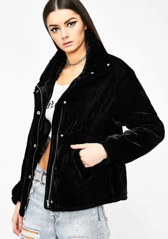 Onyx Raise The Stakes Velvet Jacket sold by Dolls Kill