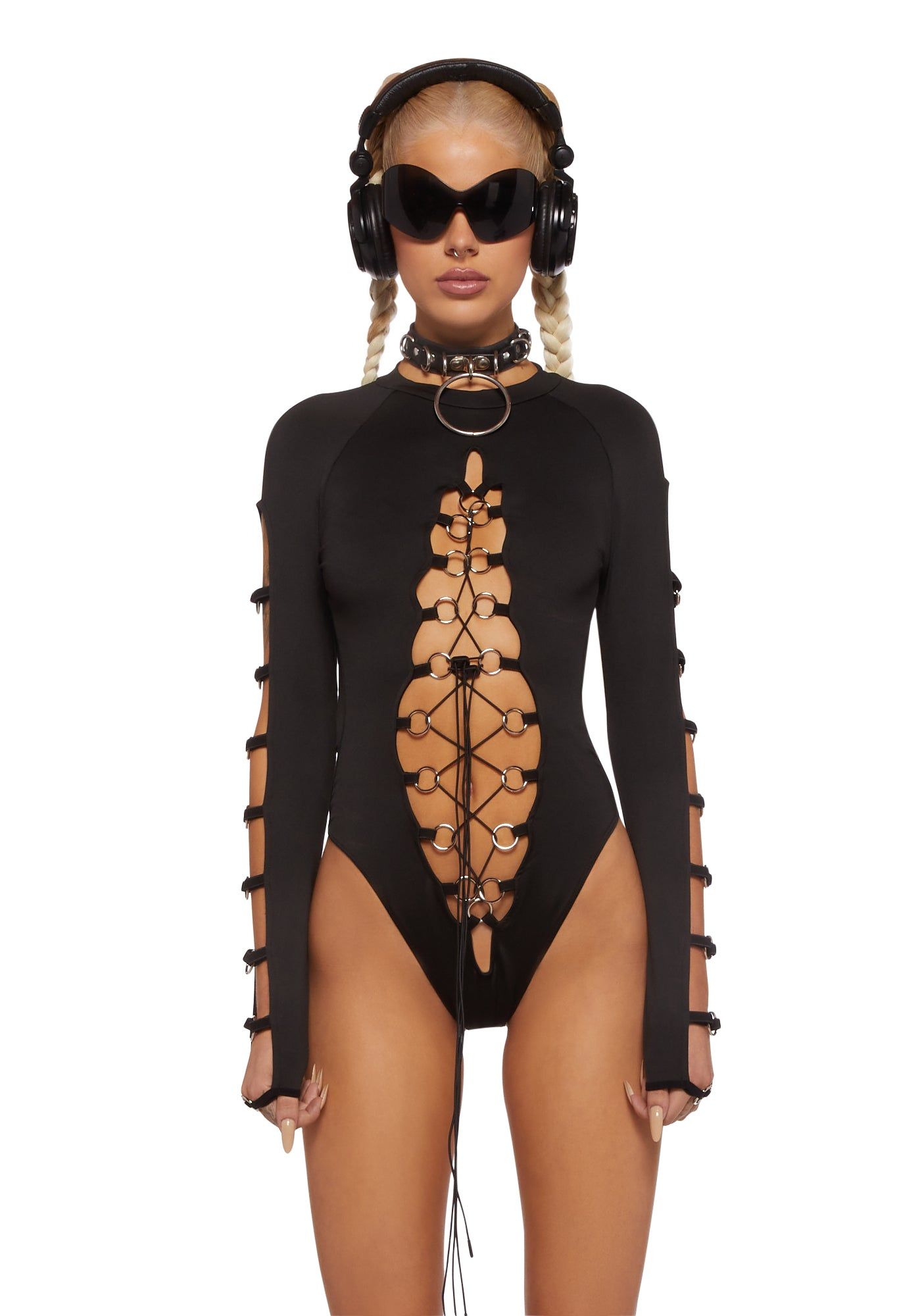 Lace Up Bodysuit sold by Dolls Kill