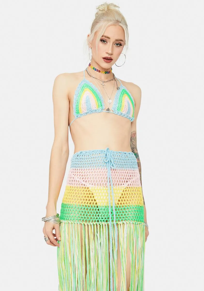 Blissful Dancing Crochet Fringe Set sold by Dolls Kill