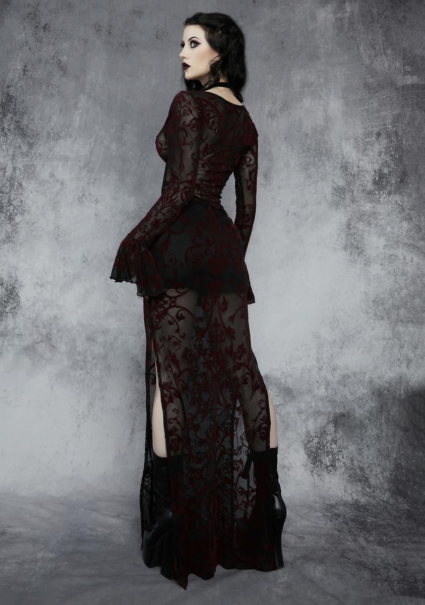 Death Unites Us Maxi Skirt sold by Dolls Kill product image thumbnail 4