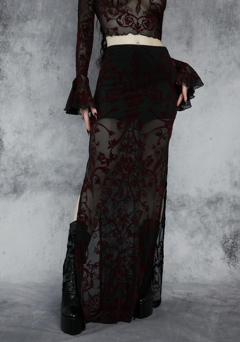 Death Unites Us Maxi Skirt sold by Dolls Kill