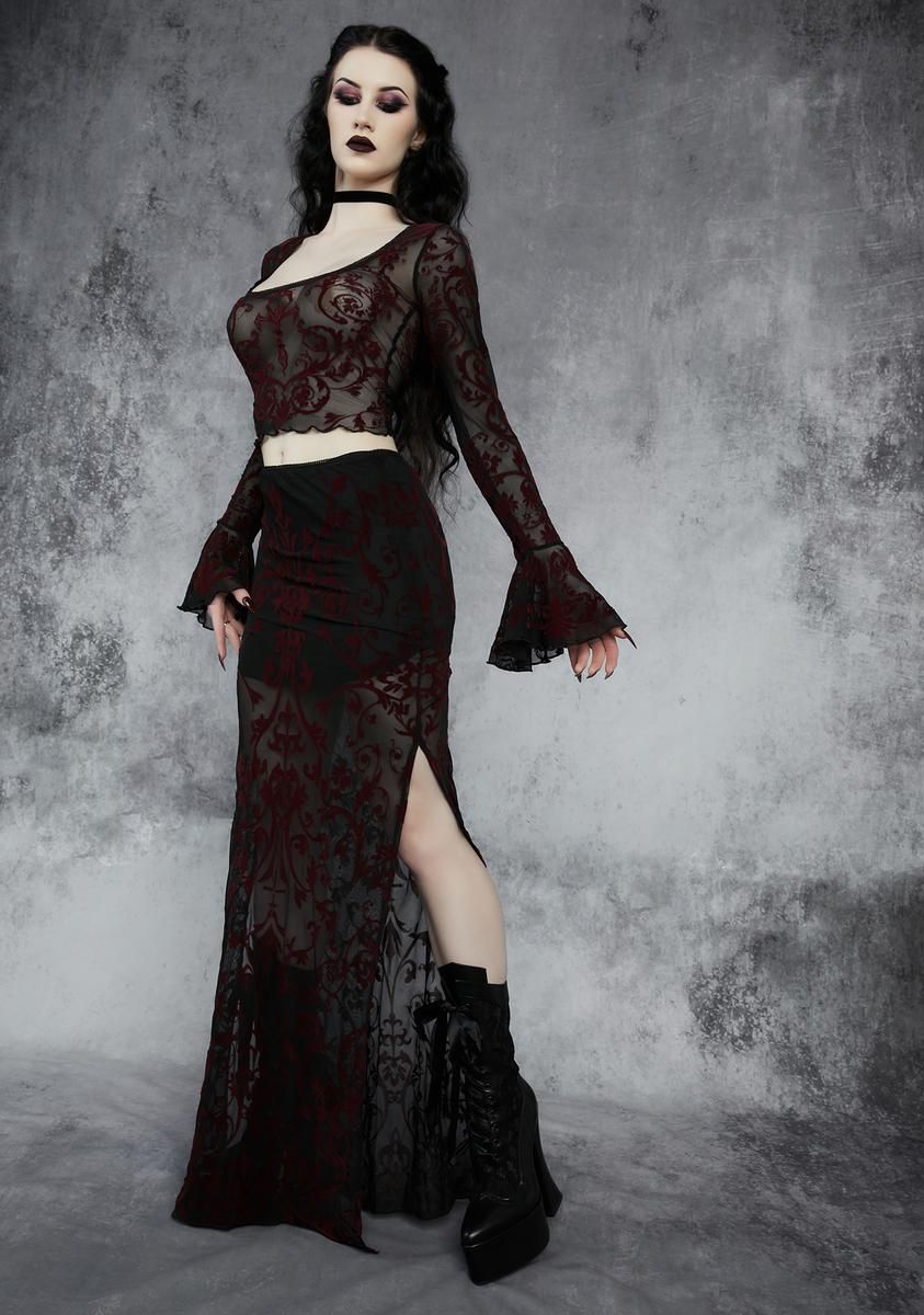 Death Unites Us Maxi Skirt sold by Dolls Kill product image thumbnail 2