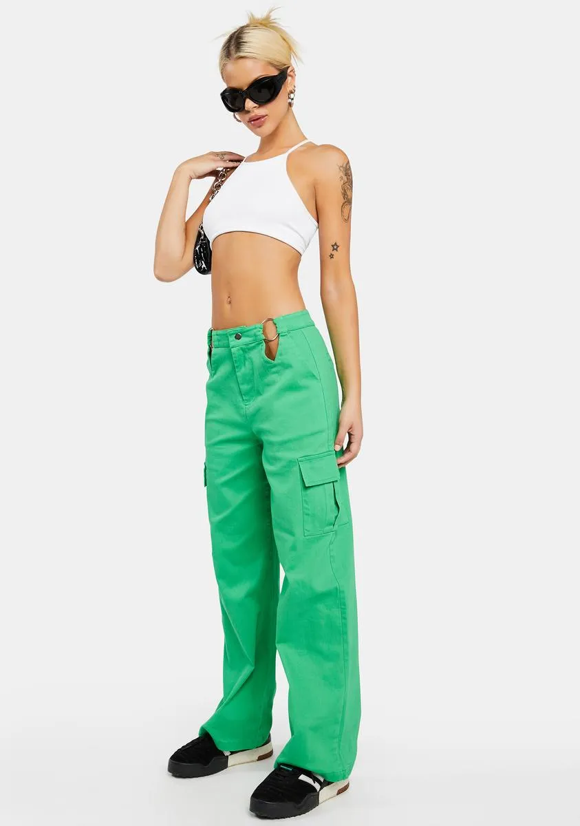 Green O-Ring Cut Out Cargo Pants sold by Dolls Kill product image thumbnail 3