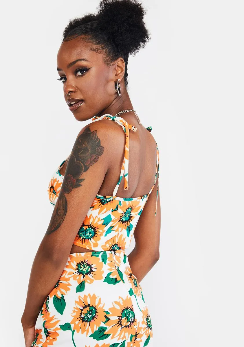 Sunflower Tie Crop Top sold by Dolls Kill product image thumbnail 4