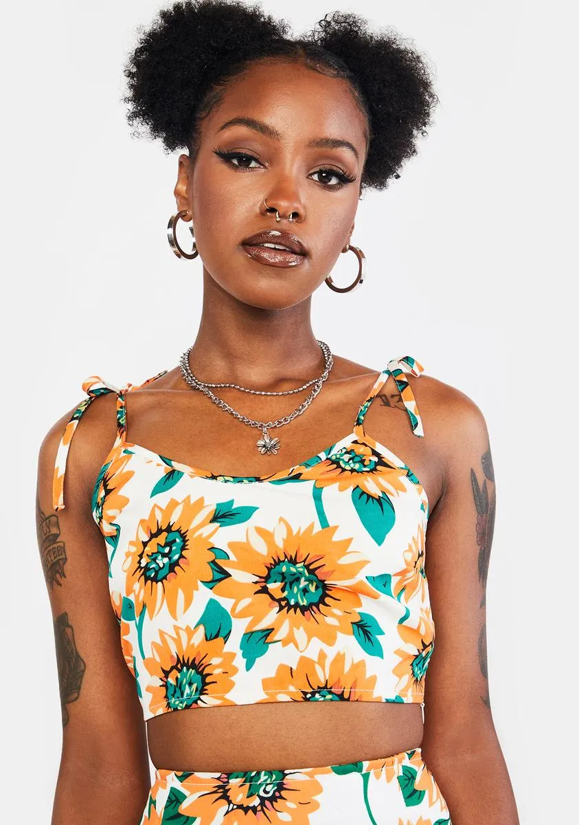 Sunflower Tie Crop Top sold by Dolls Kill