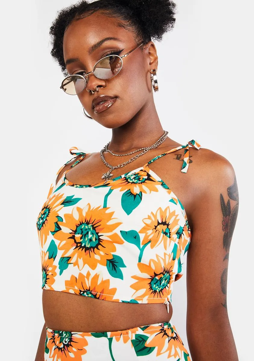 Sunflower Tie Crop Top sold by Dolls Kill product image thumbnail 2
