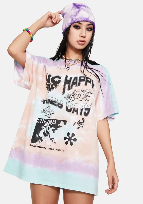 Happy Days Tie Dye Tee sold by Dolls Kill
