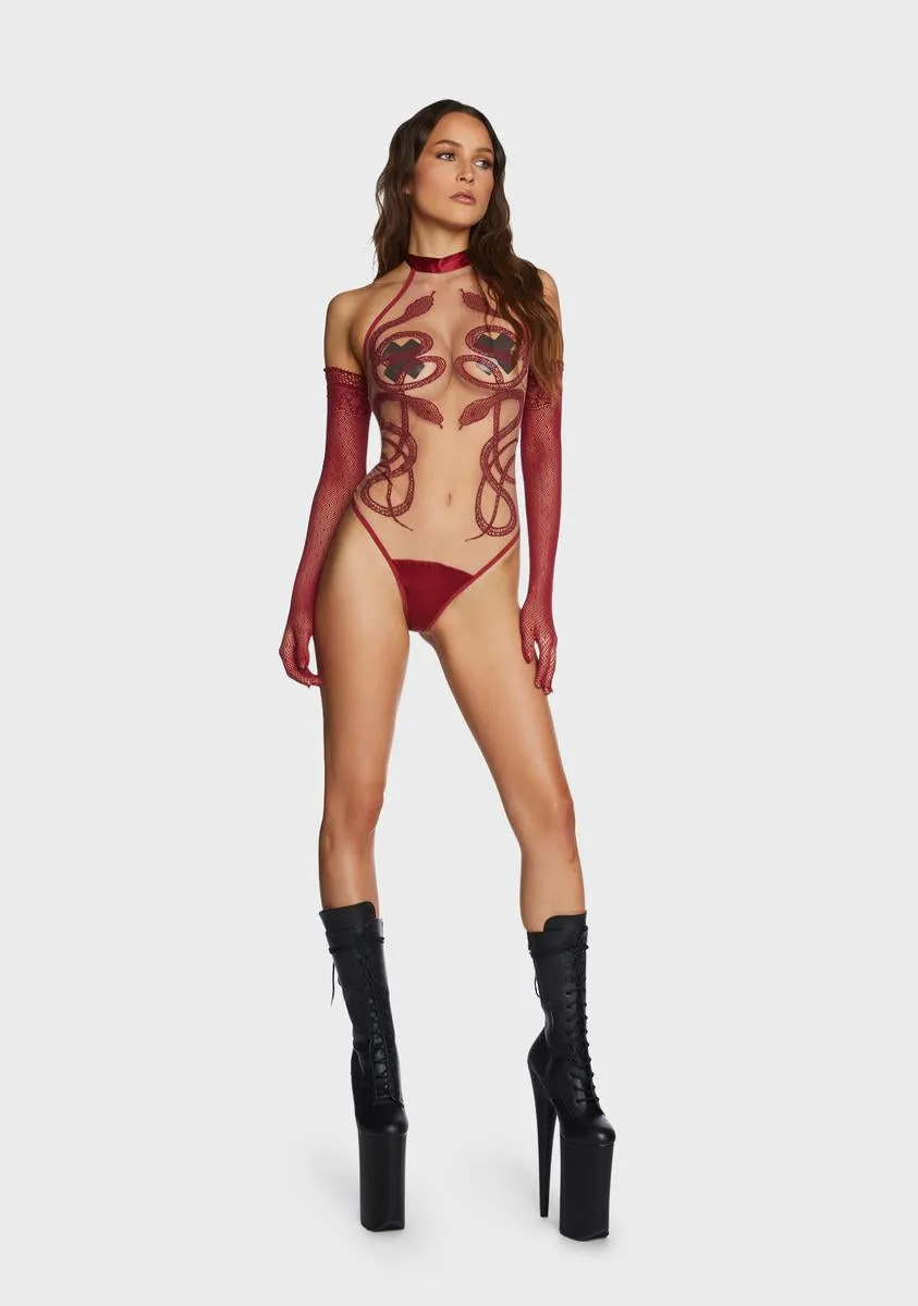Dark Red Medusa Bodysuit sold by Dolls Kill product image thumbnail 5