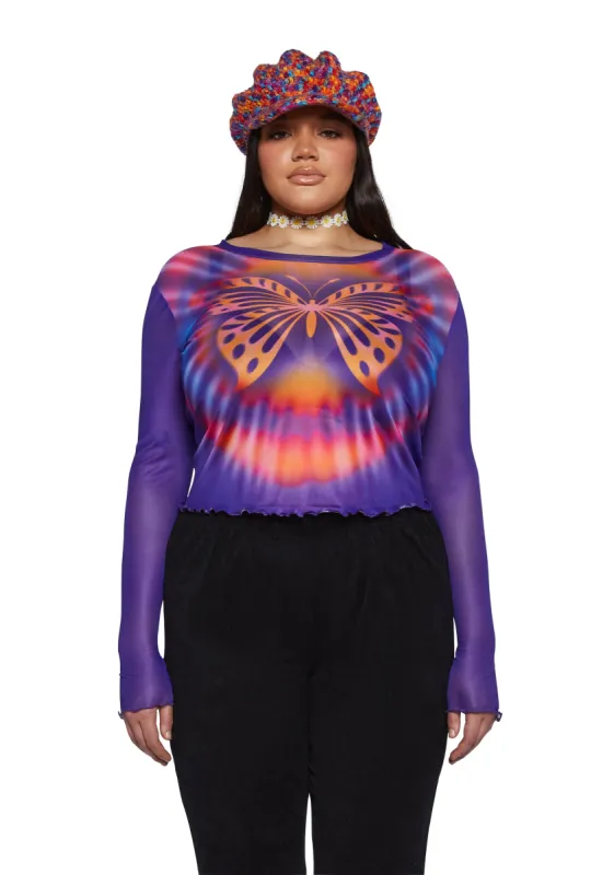 Plus Whimsical Summer Long Sleeve Top sold by Dolls Kill