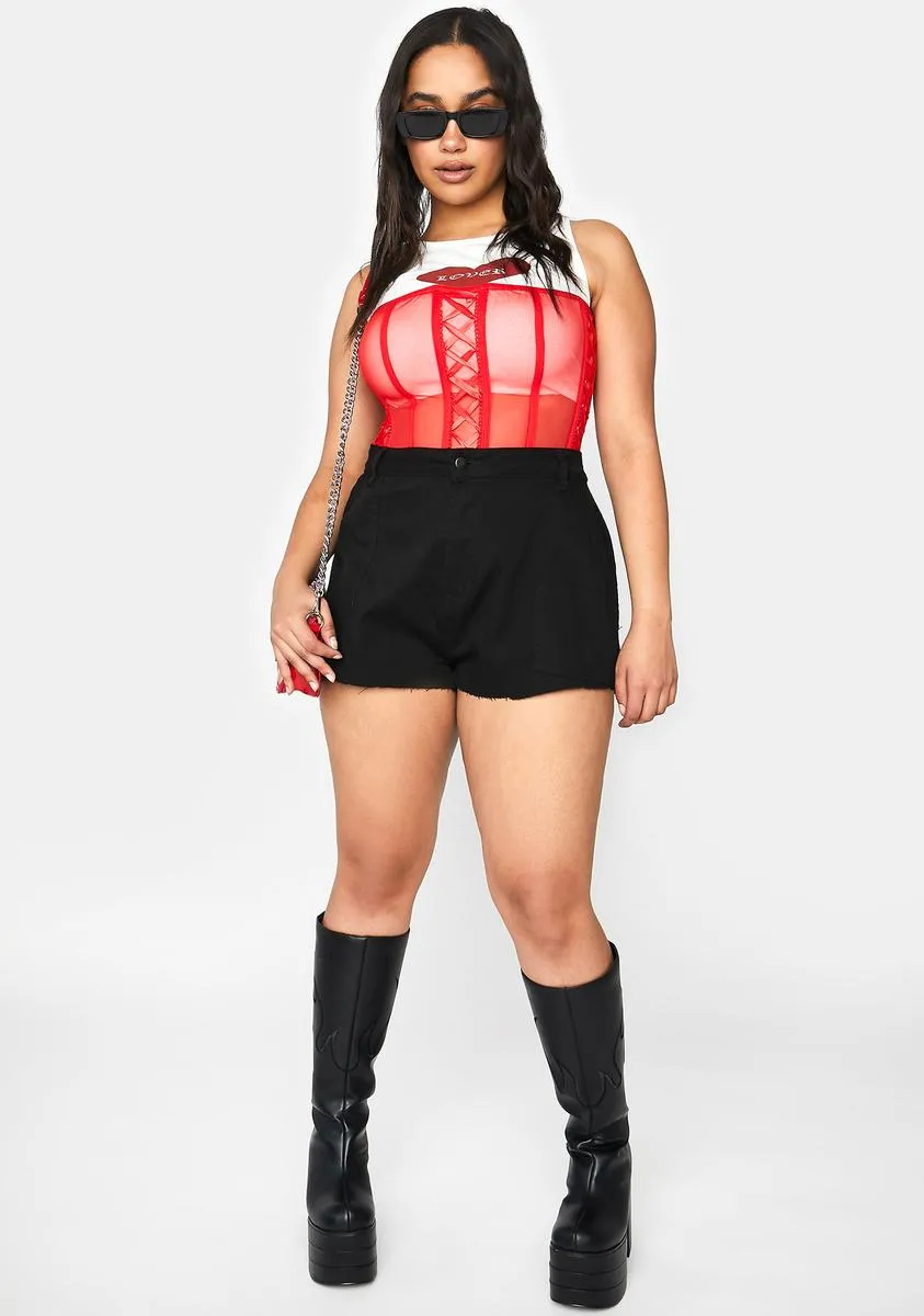Plus Love Think Of Me Sheer Corset Top sold by Dolls Kill product image thumbnail 3