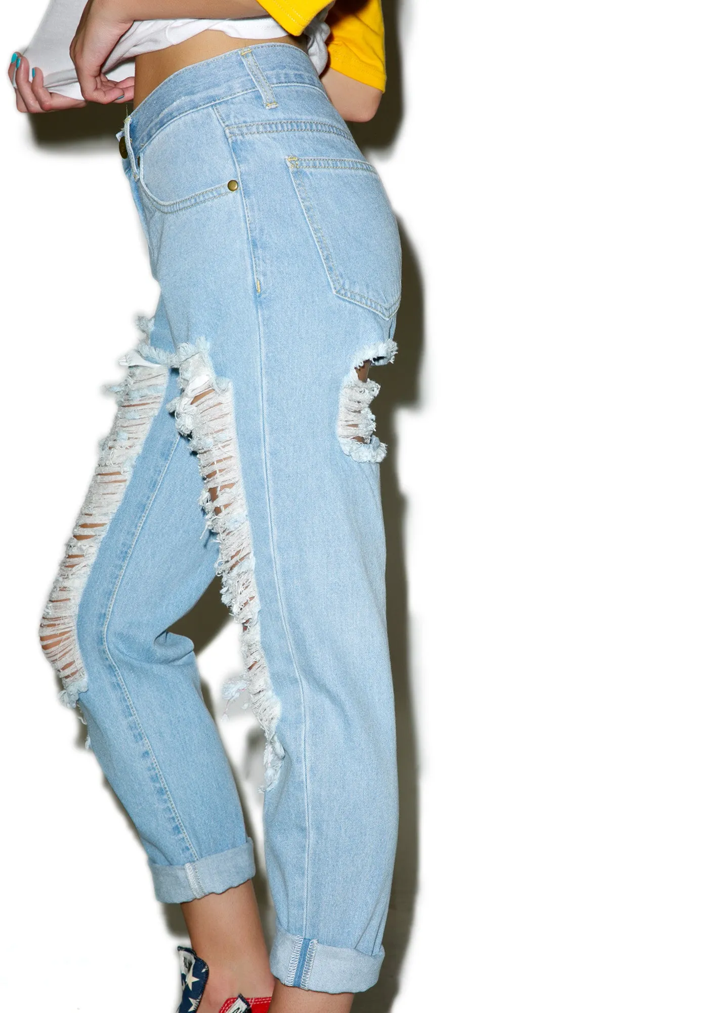 Classic Charley Destroyed Boyfriend Jeans sold by Dolls Kill product image thumbnail 4