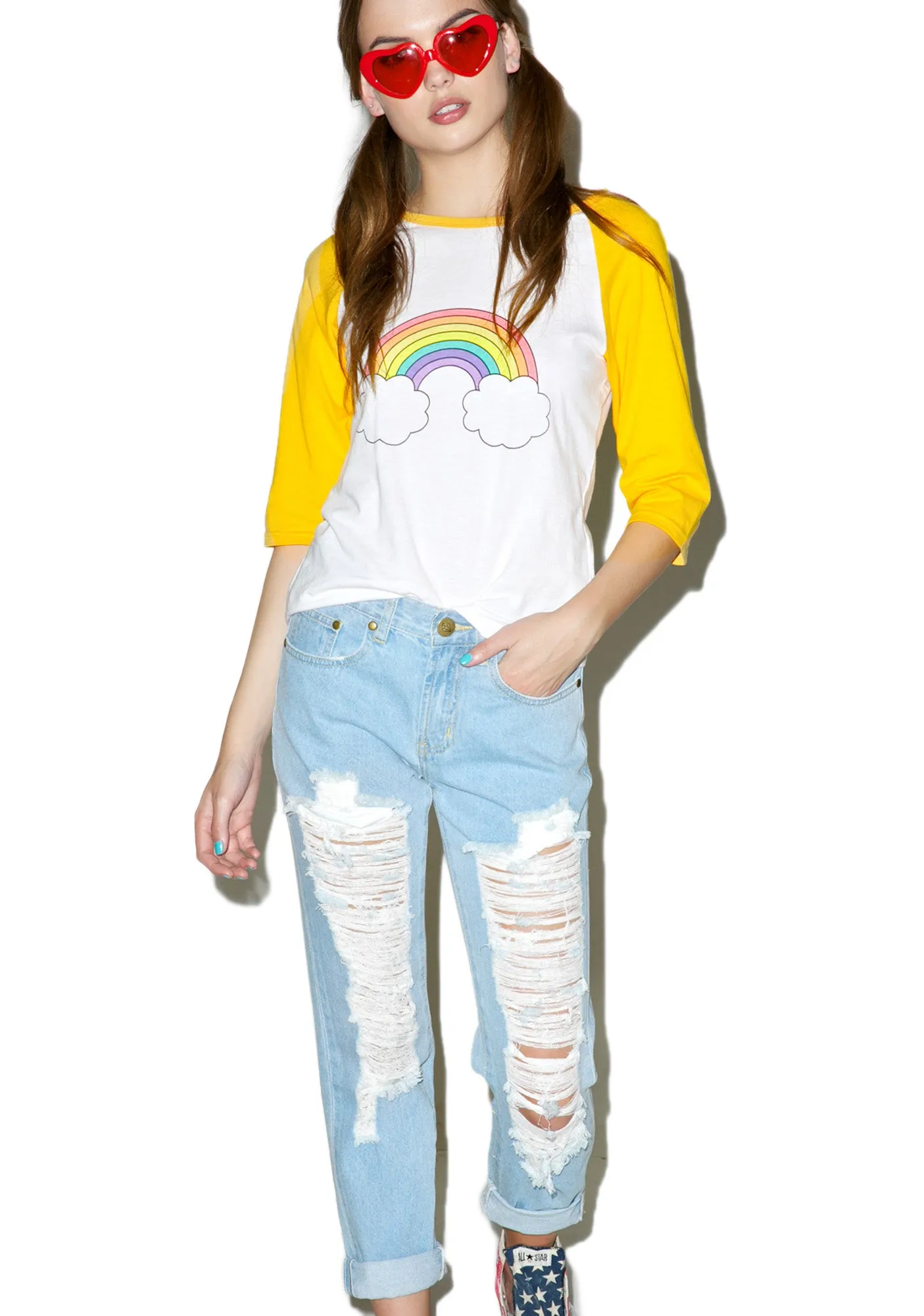 Classic Charley Destroyed Boyfriend Jeans sold by Dolls Kill