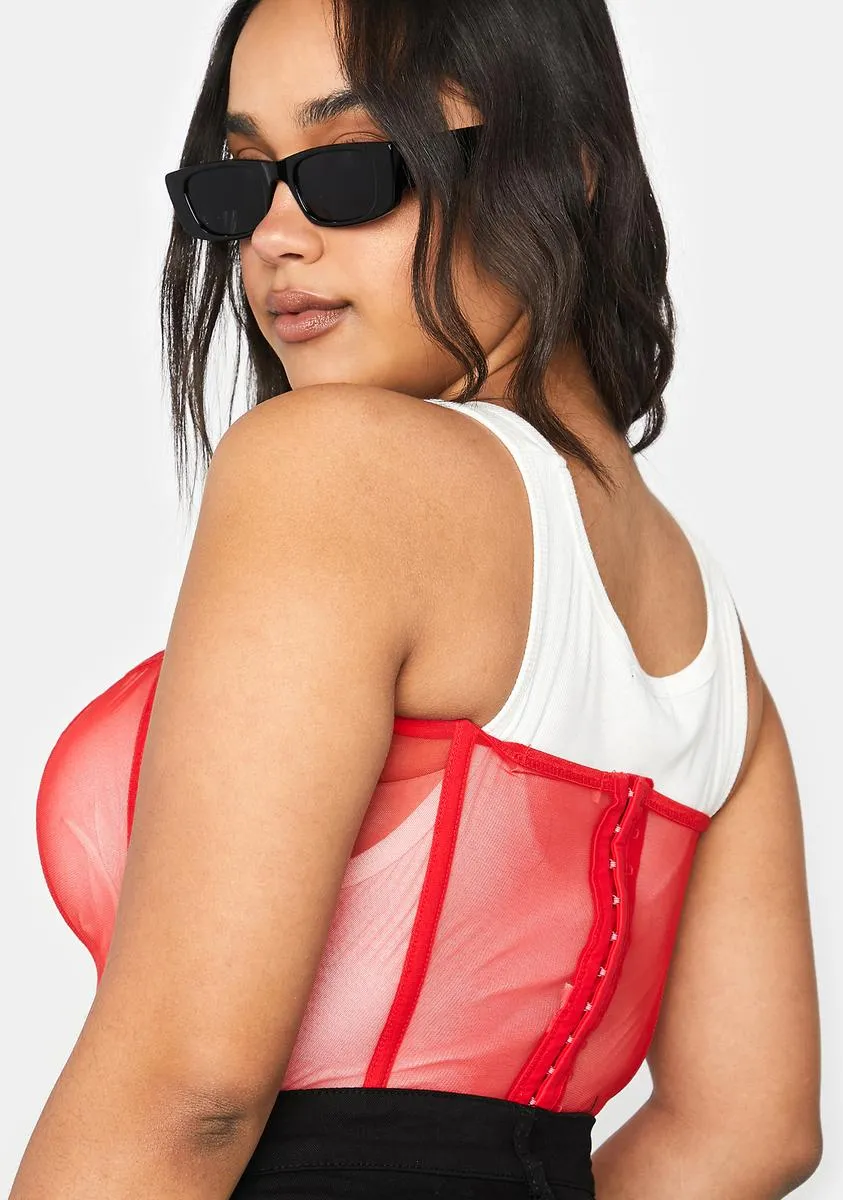 Plus Love Think Of Me Sheer Corset Top sold by Dolls Kill product image thumbnail 4