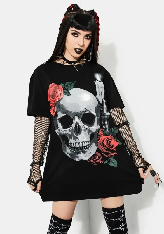 Lonely Vigil Fishnet Graphic Tee sold by Dolls Kill