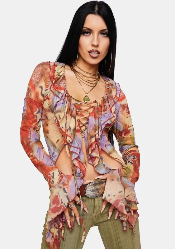 Allele Lace-Up Top sold by Dolls Kill