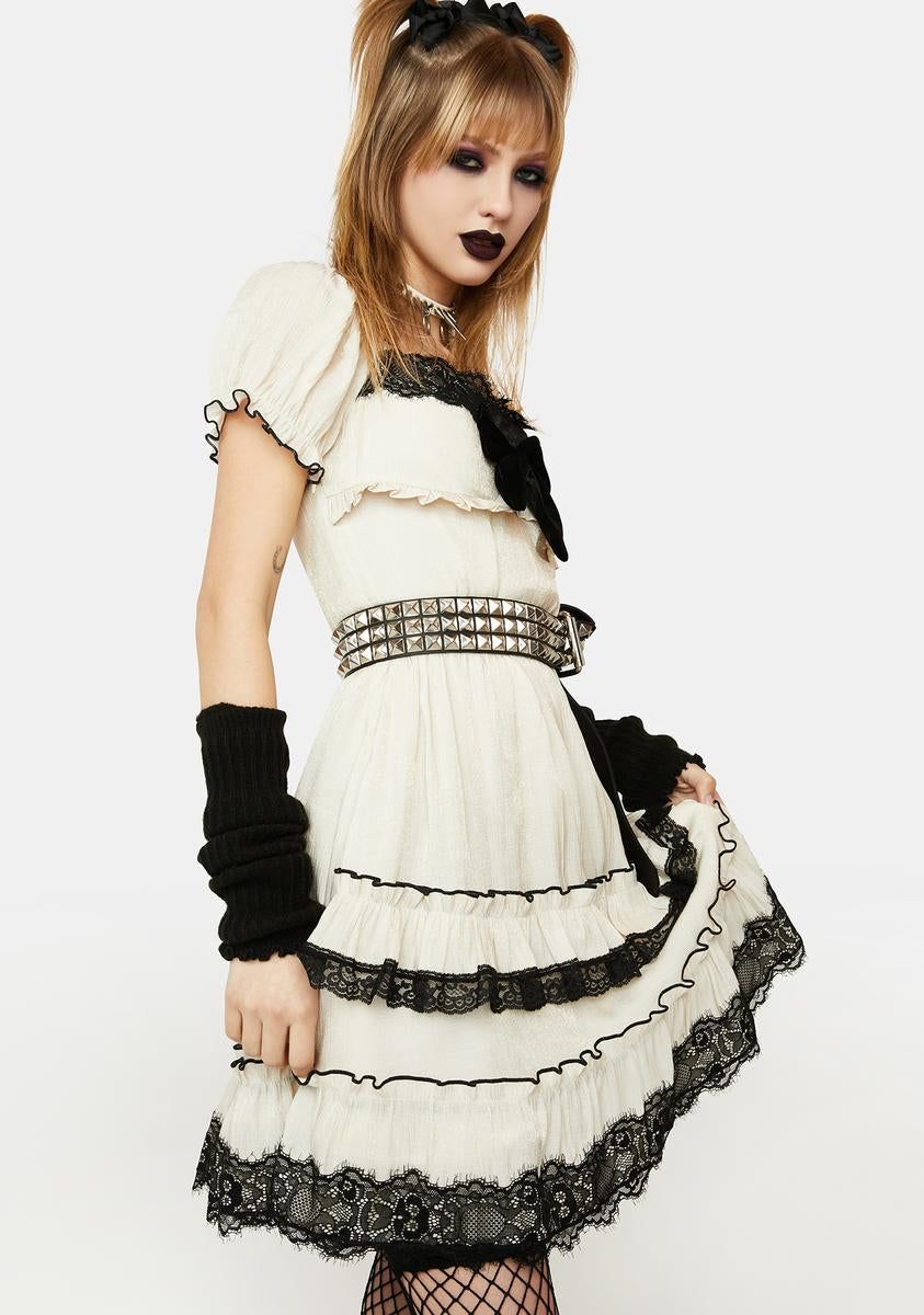 White Mini Dress With Ruffle Detailing sold by Dolls Kill product image thumbnail 2