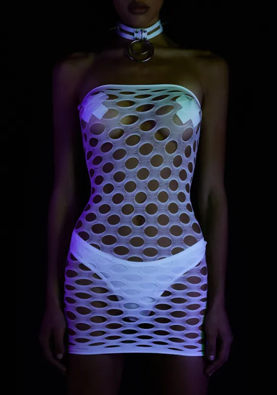 Glow In The Dark Neon Daylight Strapless Dress sold by Dolls Kill