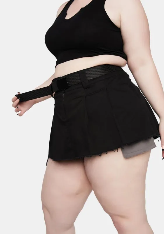 Plus Viral Attitude Pleated Mini Skirt sold by Dolls Kill