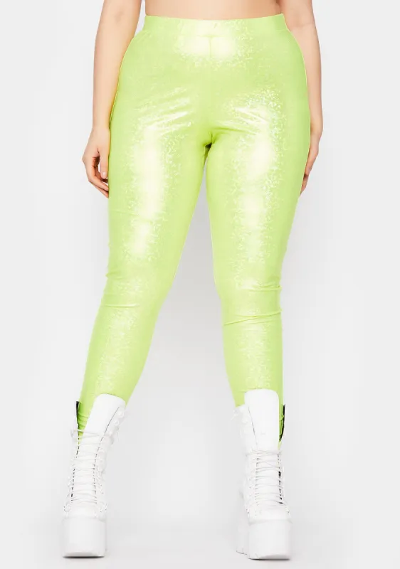 Totally Nuclear Waves Metallic Leggings sold by Dolls Kill
