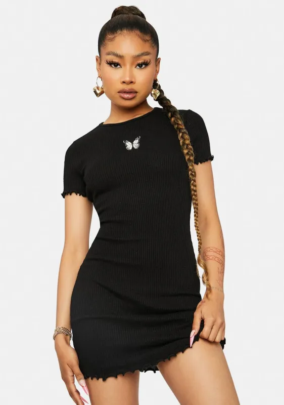 Riding The Wind Lettuce Hem Mini Dress sold by Dolls Kill