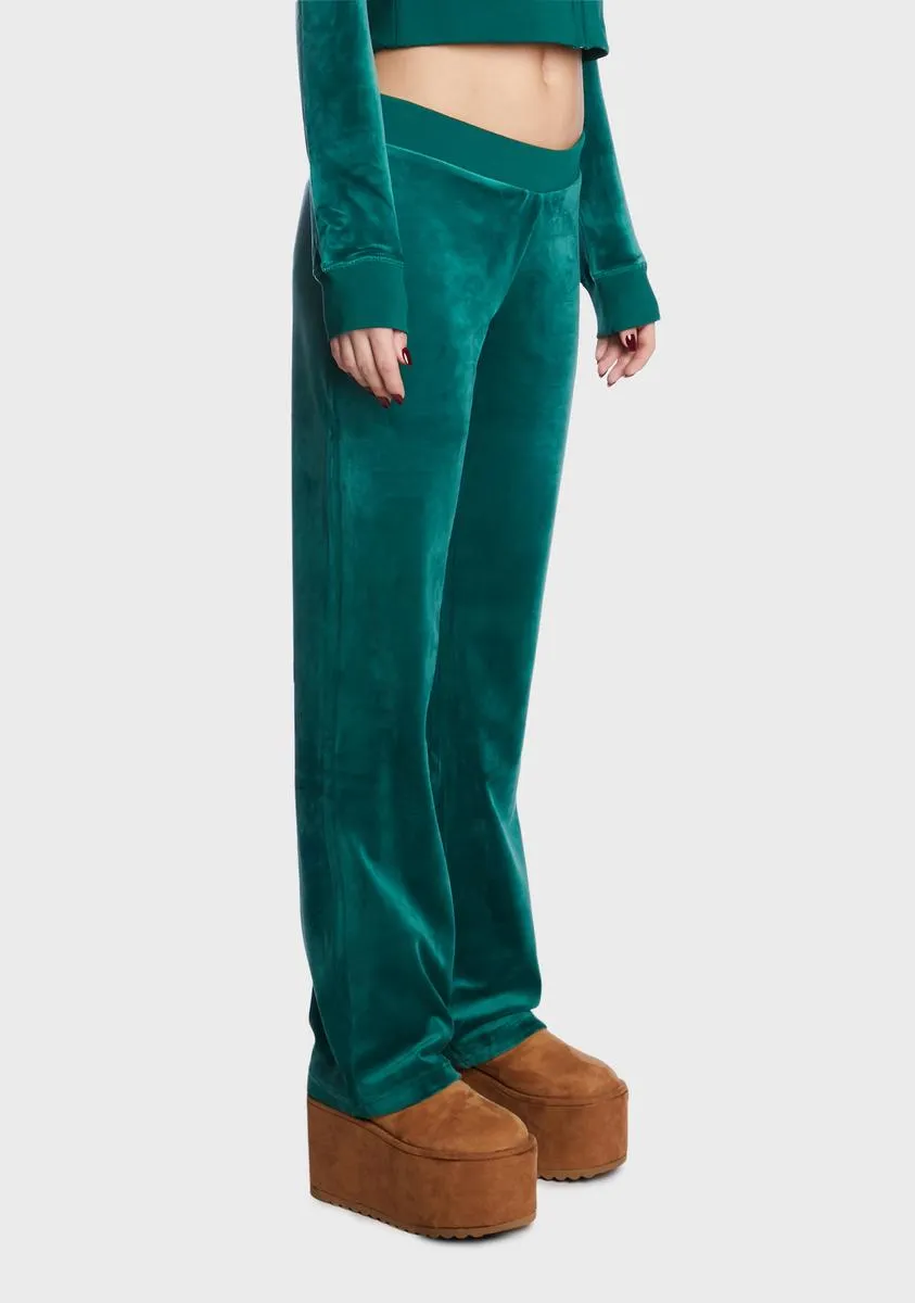 Jade Green Big Bling Velour Track Pants sold by Dolls Kill product image thumbnail 5