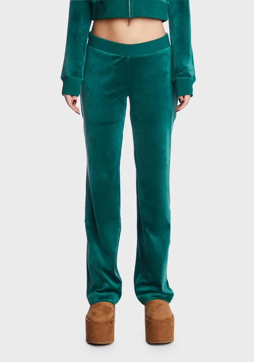 Jade Green Big Bling Velour Track Pants sold by Dolls Kill product image thumbnail 2