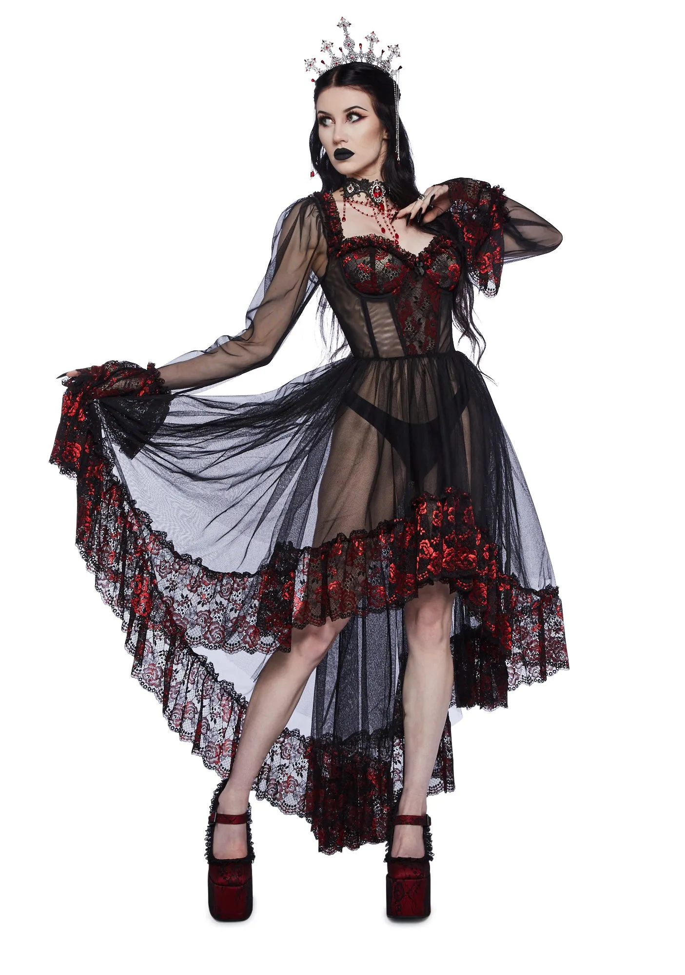 Dance With Death High-Low Dress sold by Dolls Kill product image thumbnail 5