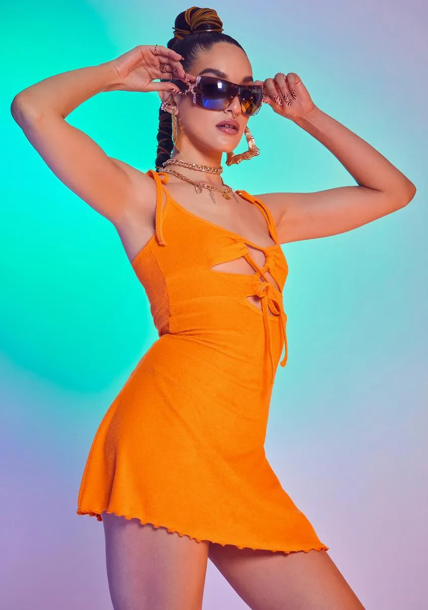 Citrus Wild For A While Terry Cloth Mini Dress sold by Dolls Kill product image thumbnail 2