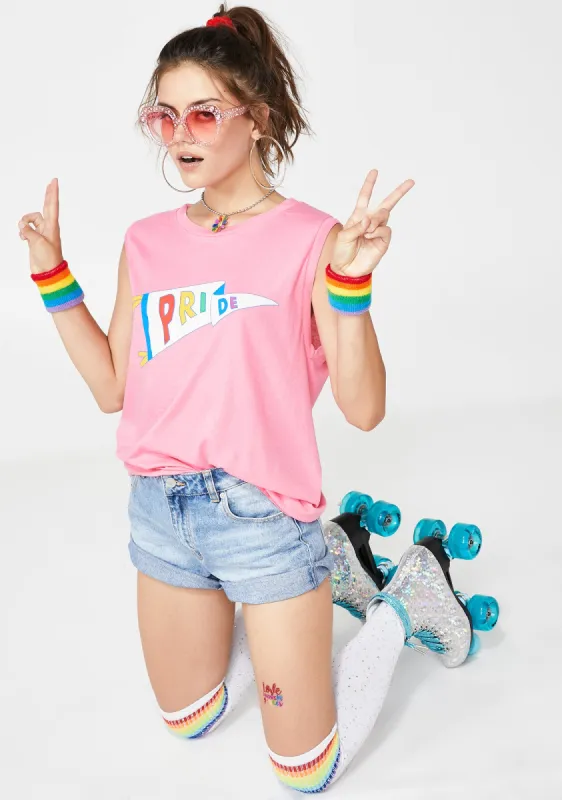 Pride Flag Muscle Tank sold by Dolls Kill