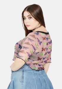 Curve Mesh Butterfly Top sold by Dolls Kill