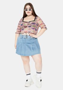 Curve Mesh Butterfly Top sold by Dolls Kill