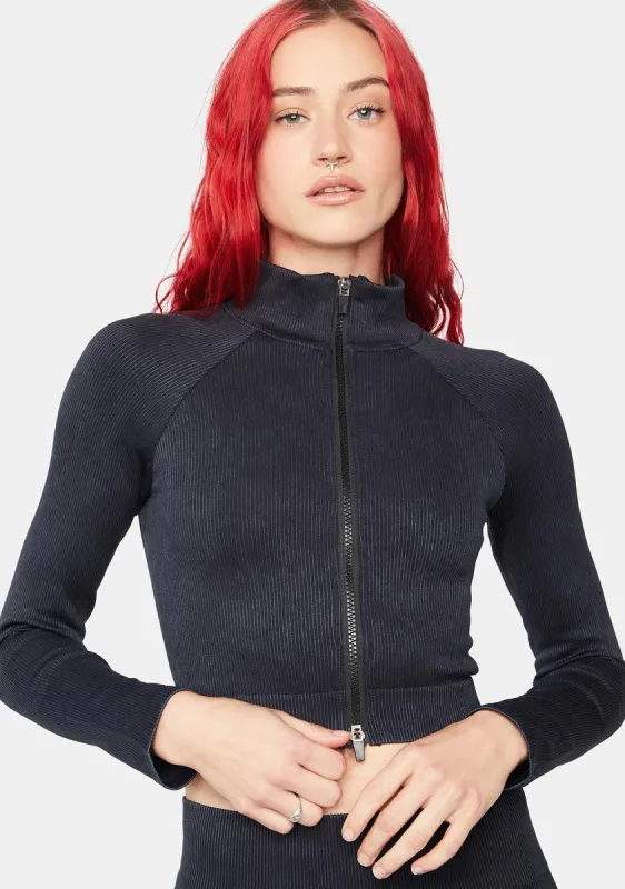 Getting Physical Ribbed Jacket sold by Dolls Kill
