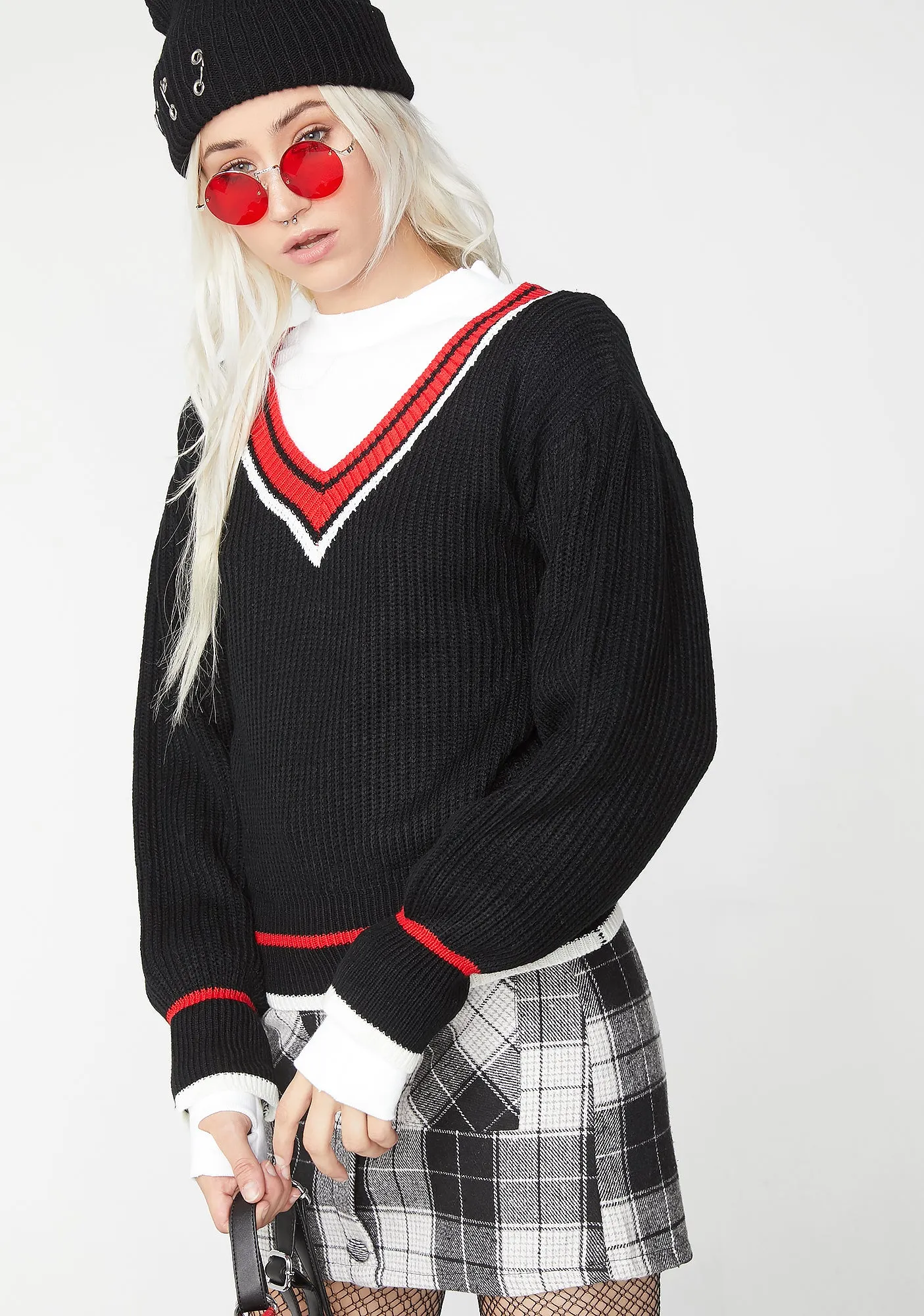Wicked College Prep V Neck Sweater sold by Dolls Kill product image thumbnail 2