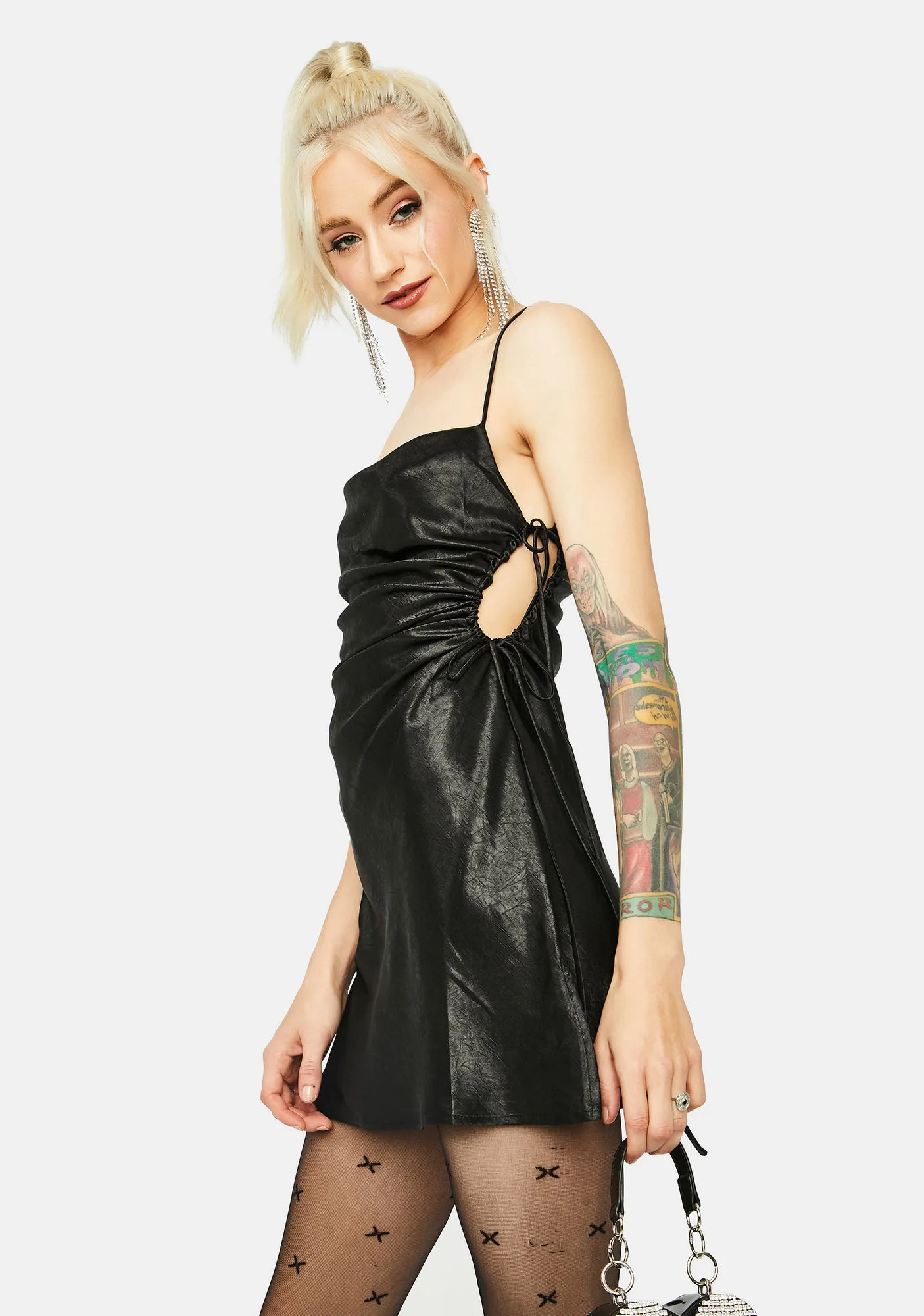 Noir Fierceness Excluded Side Cut Out Mini Dress sold by Dolls Kill product image thumbnail 2