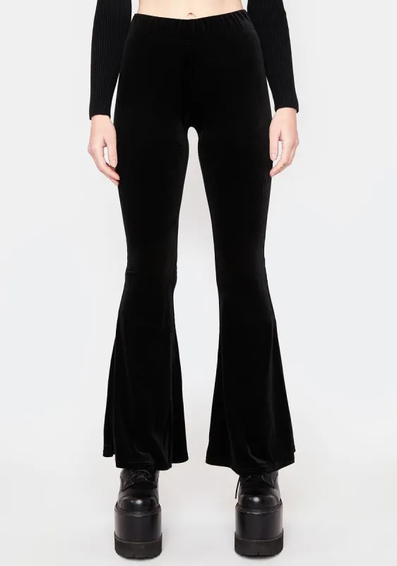 She Should Be There Velour Flare Pants sold by Dolls Kill