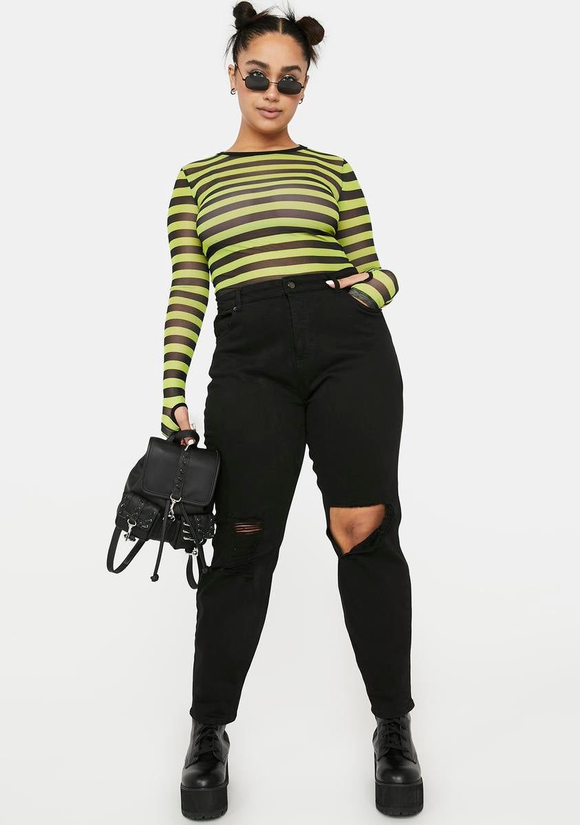 Plus Always Overthinking Distressed Jeans sold by Dolls Kill product image thumbnail 3